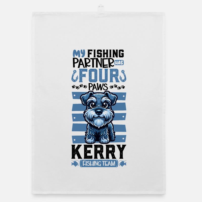Pêche et Kerry Blue Terrier Torchon bio
