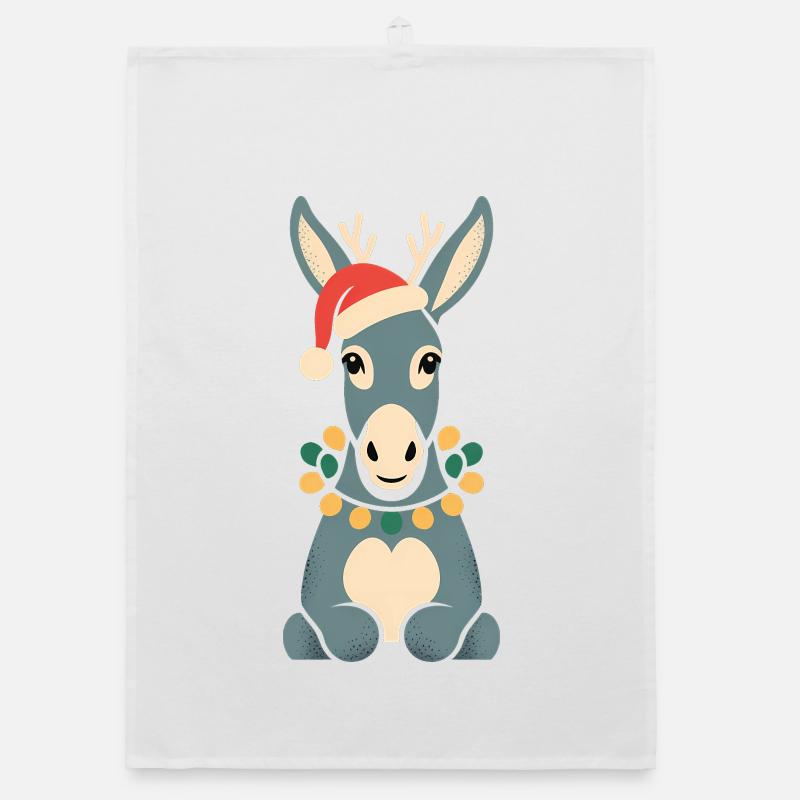 Âne Elfe Noël Drôle Mignon Mignon Cadeau Torchon bio