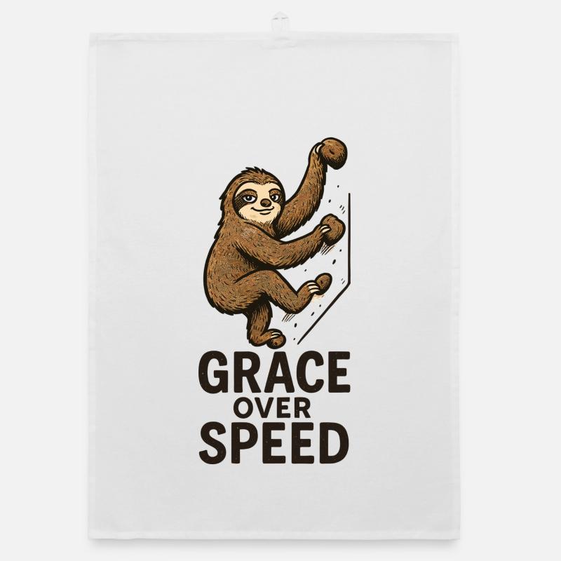 Bouldering Motivation – Grace Over Speed Gift Organic dish towel