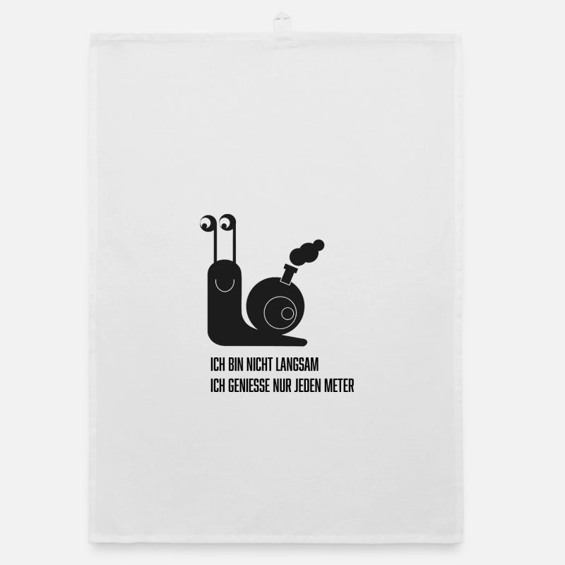 Snail with funny saying Organic dish towel