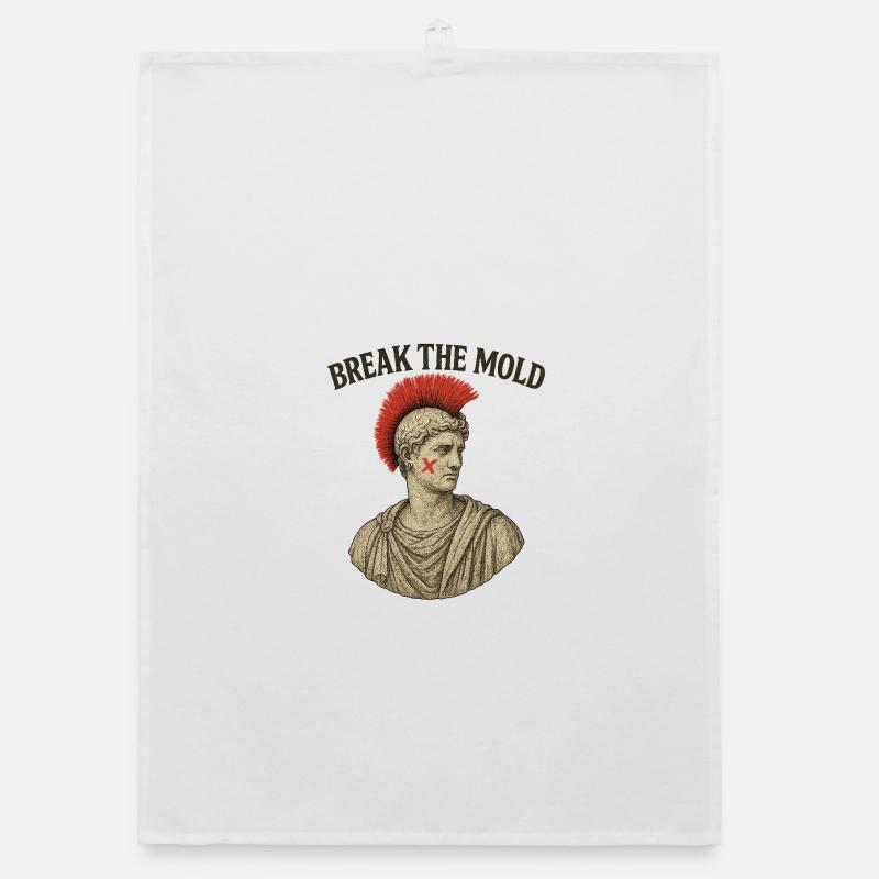 Ancient Bust with Bold Protest Motif Organic dish towel
