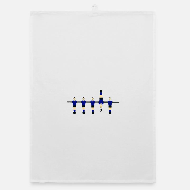 Stilisierte blaue Figuren Organic Geschirrtuch