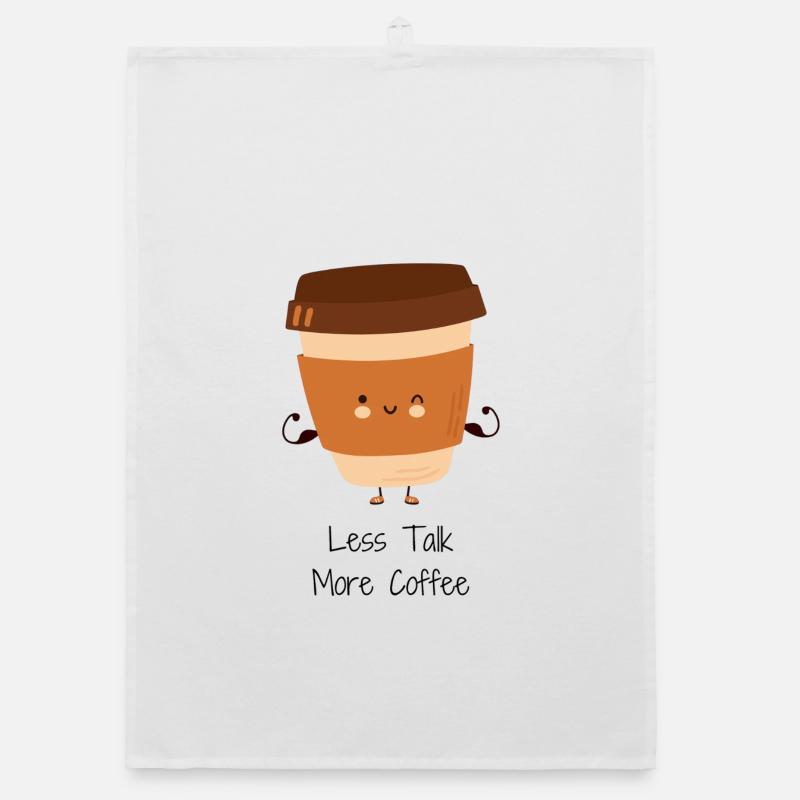 Less Talk More Coffee Cup Illustration Organic dish towel
