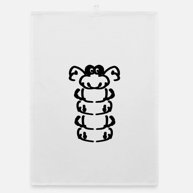 a small caterpillar Organic dish towel