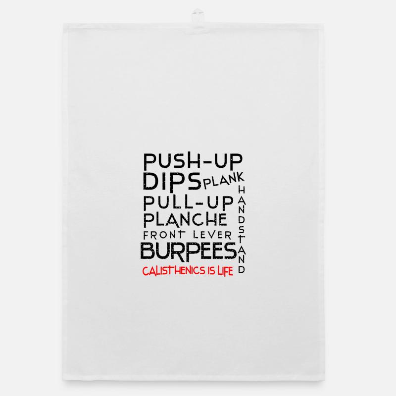 Calisthenics Exercises Motif with Statement Organic dish towel