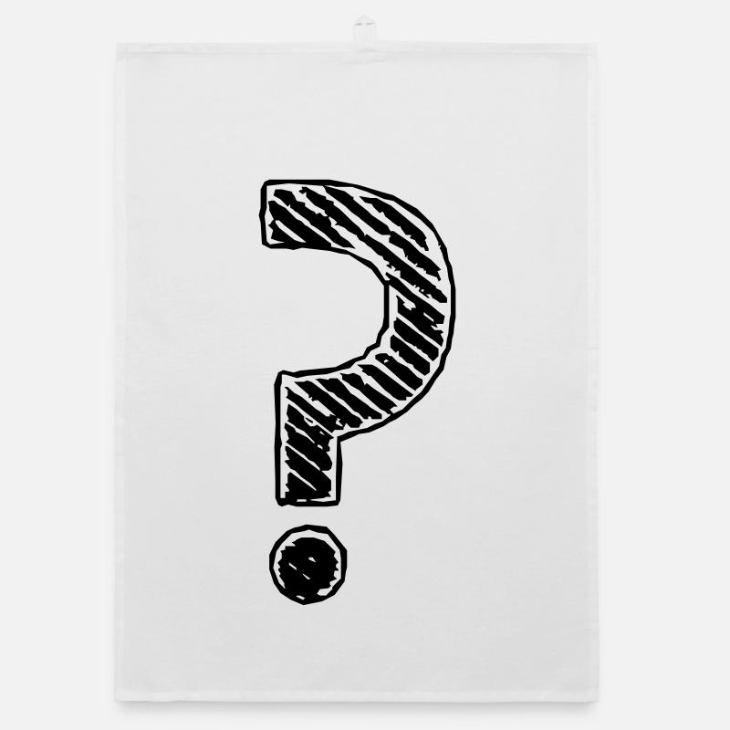 Point d'interrogation rayures regard grunge Torchon bio