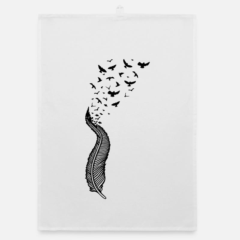 Plume et oiseaux Torchon bio