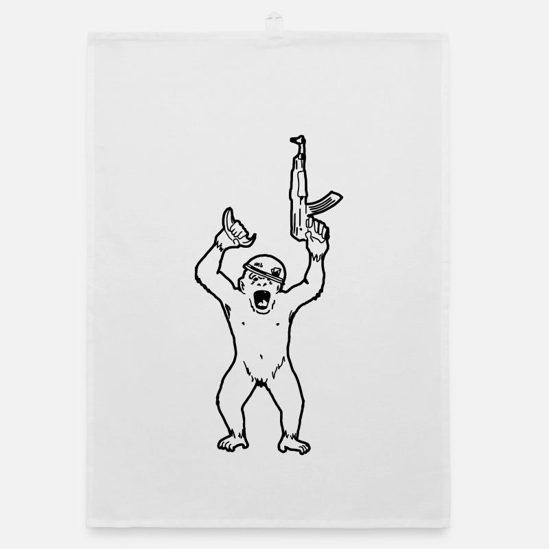 Schimpansen-Maschinengewehr Organic Geschirrtuch