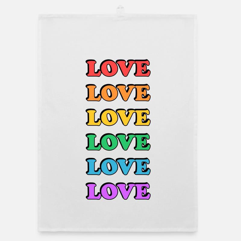 Regenbogen Liebe Typografisches Design - LGBTQ PRide Organic Geschirrtuch