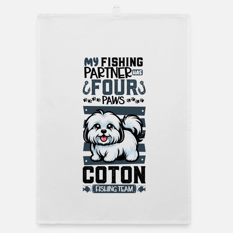 Angeln und Coton de Tulear Organic Geschirrtuch