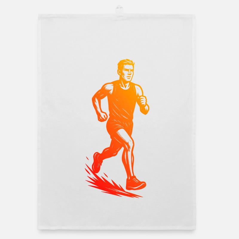 Clear running motif for every day Organic dish towel