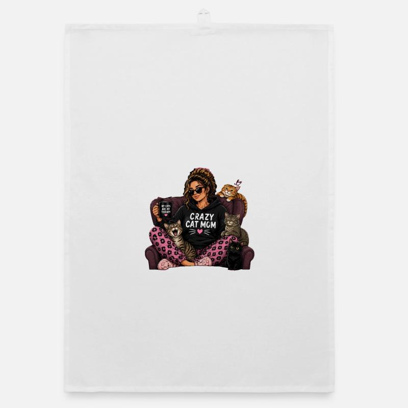 Sweat à capuche de maman de chat folle Torchon bio