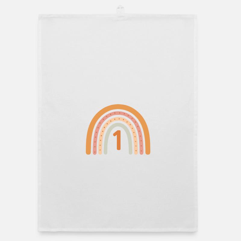 First Birthday Rainbow Organic dish towel