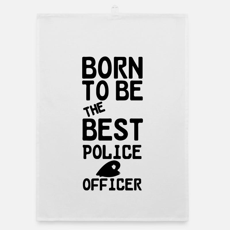 Polizei Polizist Beruf Spruch Geschenk - Organic Geschirrtuch - Weiß