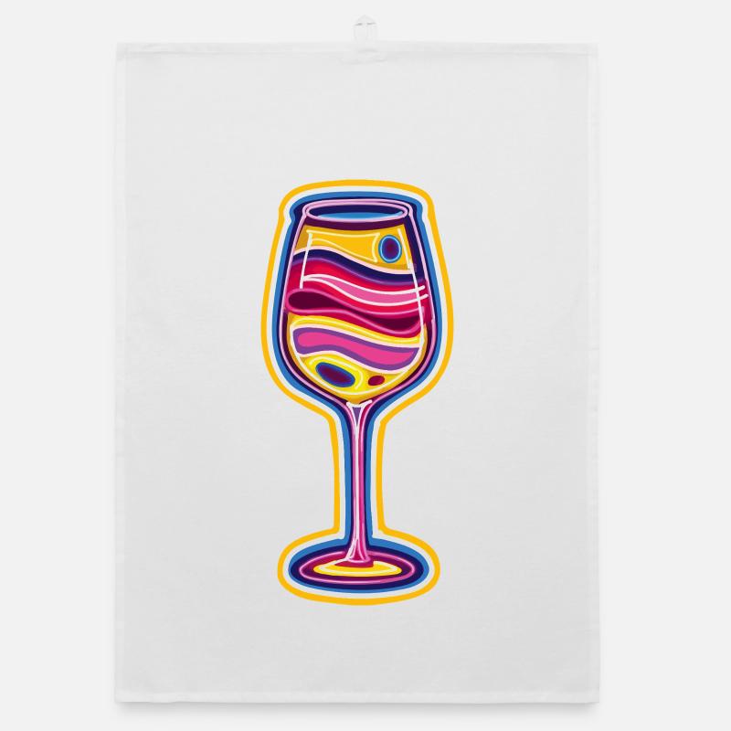 Weinglas Bunt Wein Organic Geschirrtuch
