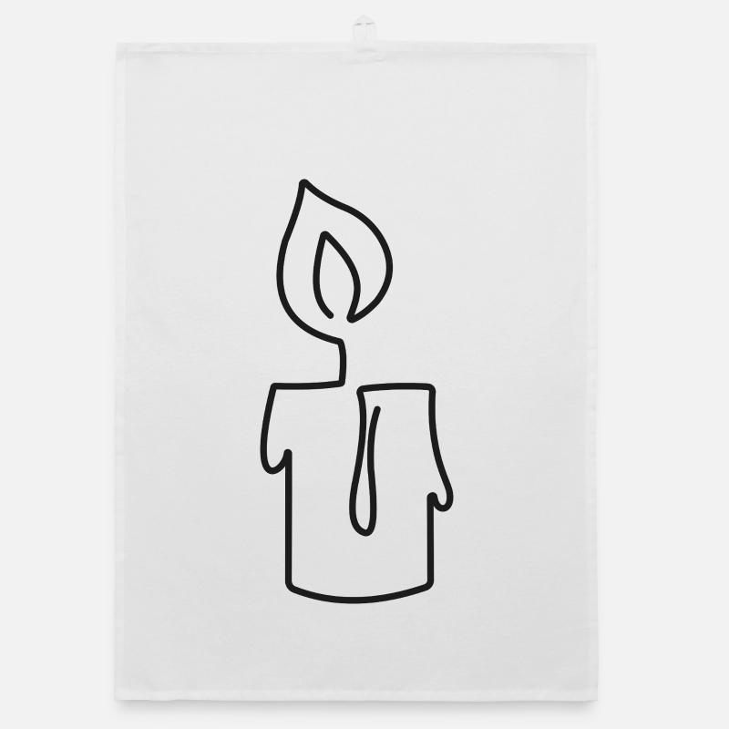 Burning candle sketch – stylish motif Organic dish towel