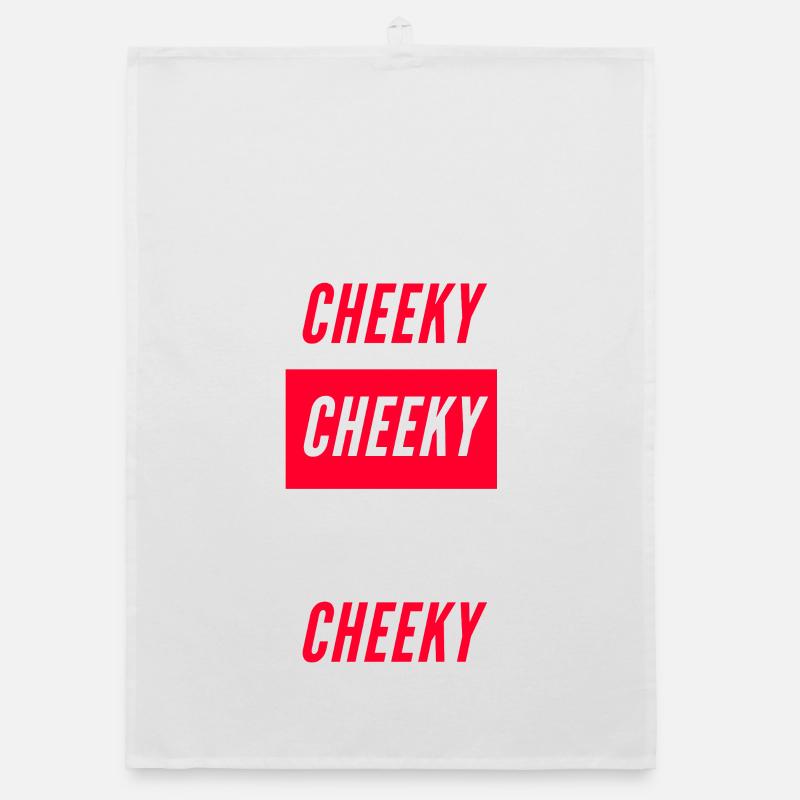 Cheeky Block-Typografie - Organic Geschirrtuch - Weiß