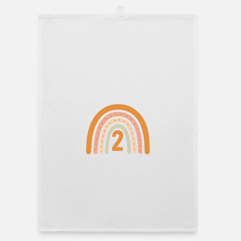 Second Birthday Rainbow Organic dish towel