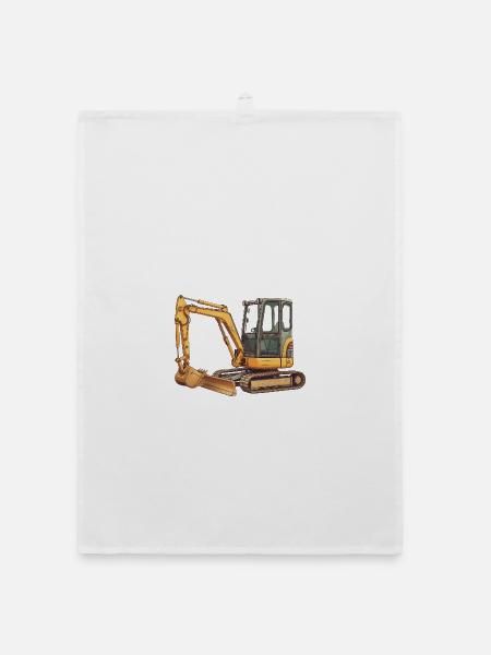 Bagger Landschaftsbau – Gartenbau & Baumaschi - Organic Geschirrtuch - Weiß - Vorne