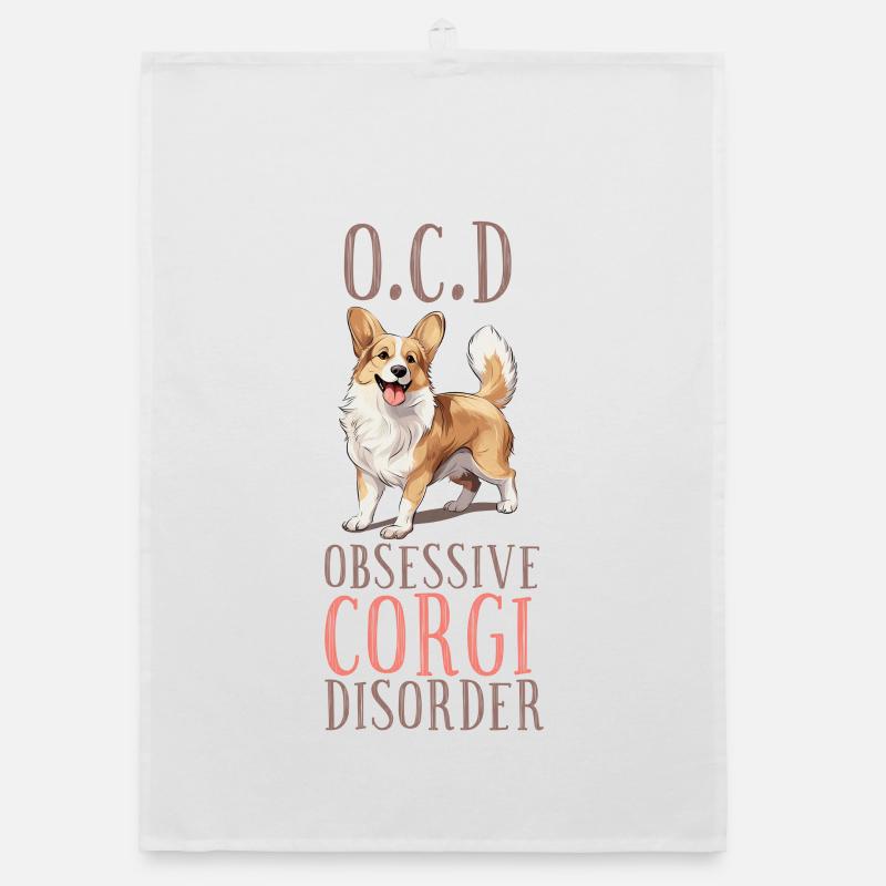Obsessive Corgi Disorder Organic dish towel