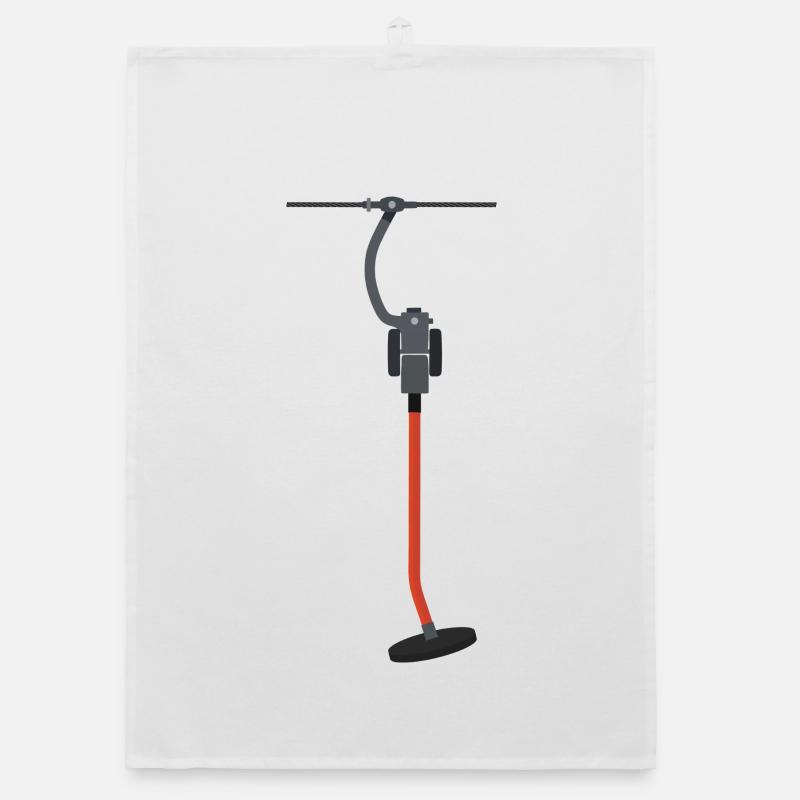 Skiing button lift Organic dish towel