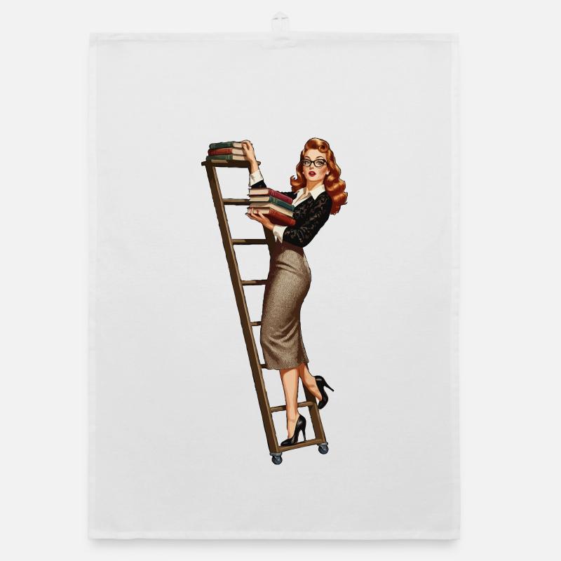 Pin-up de bibliothécaire Torchon bio