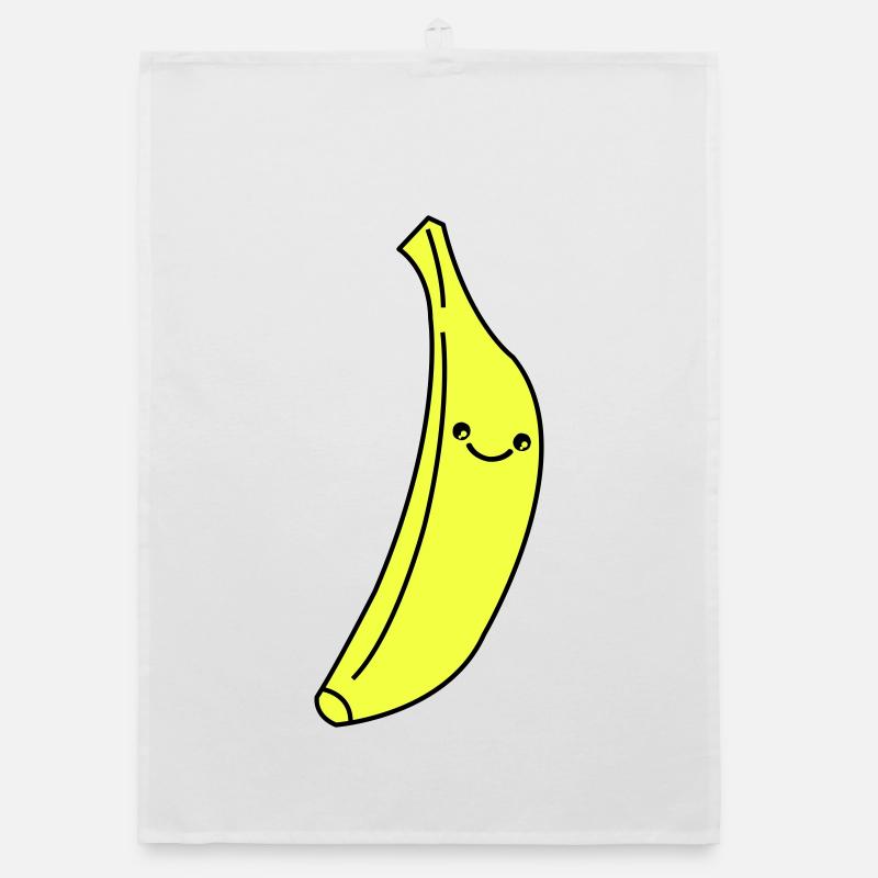 Banane Kawaii en jaune fluo Torchon bio