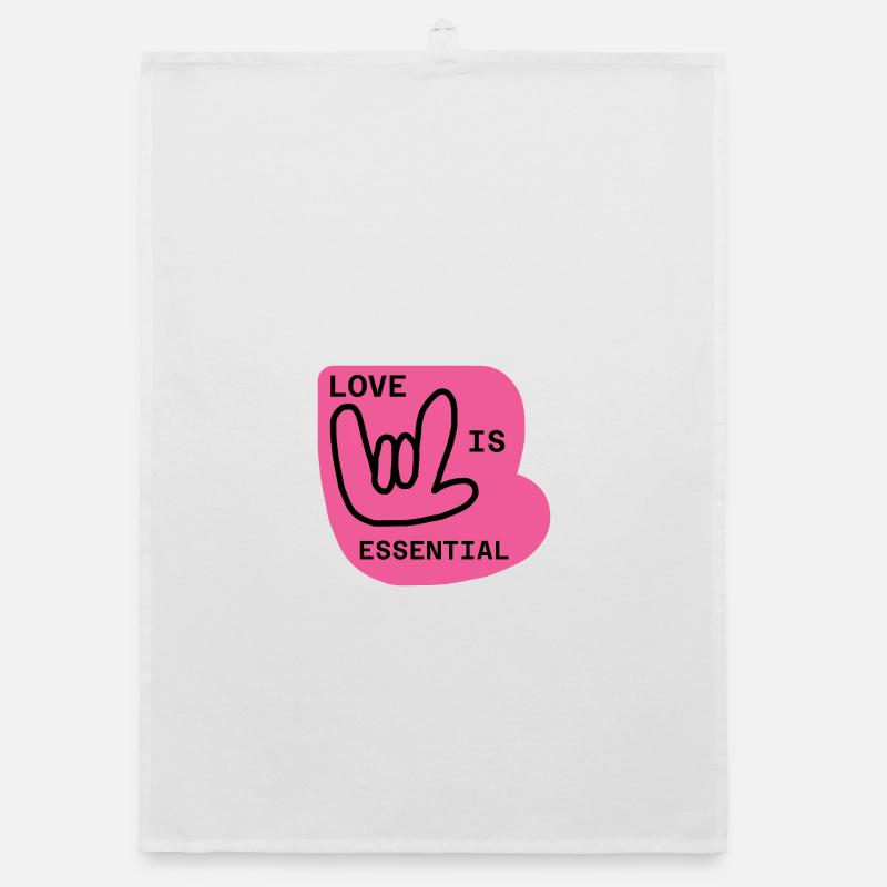 Love is Essential - Organic Geschirrtuch - Weiß