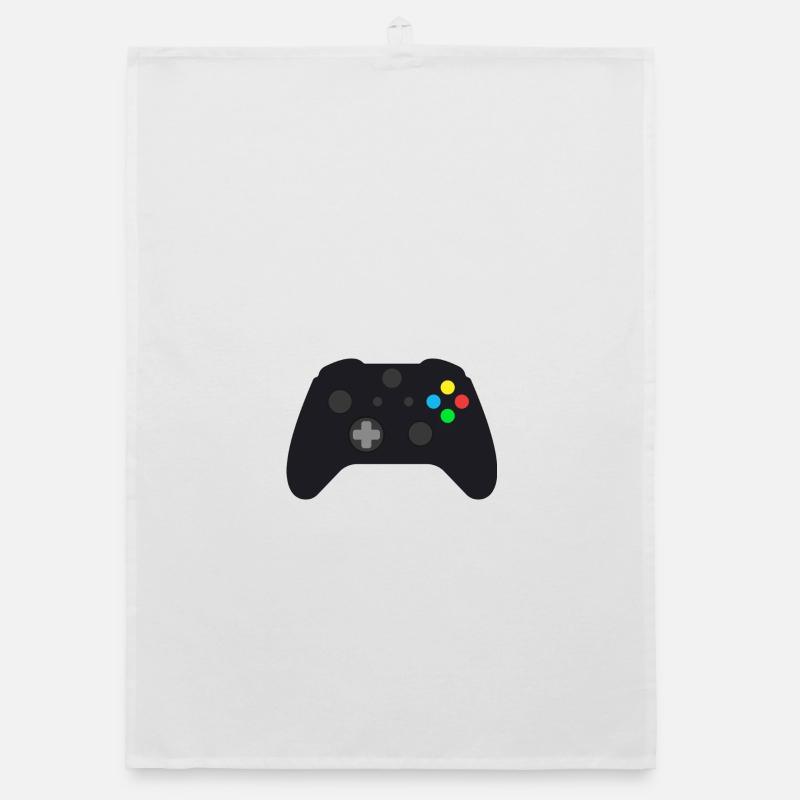 Dark Gamepad Neon Buttons Organic dish towel