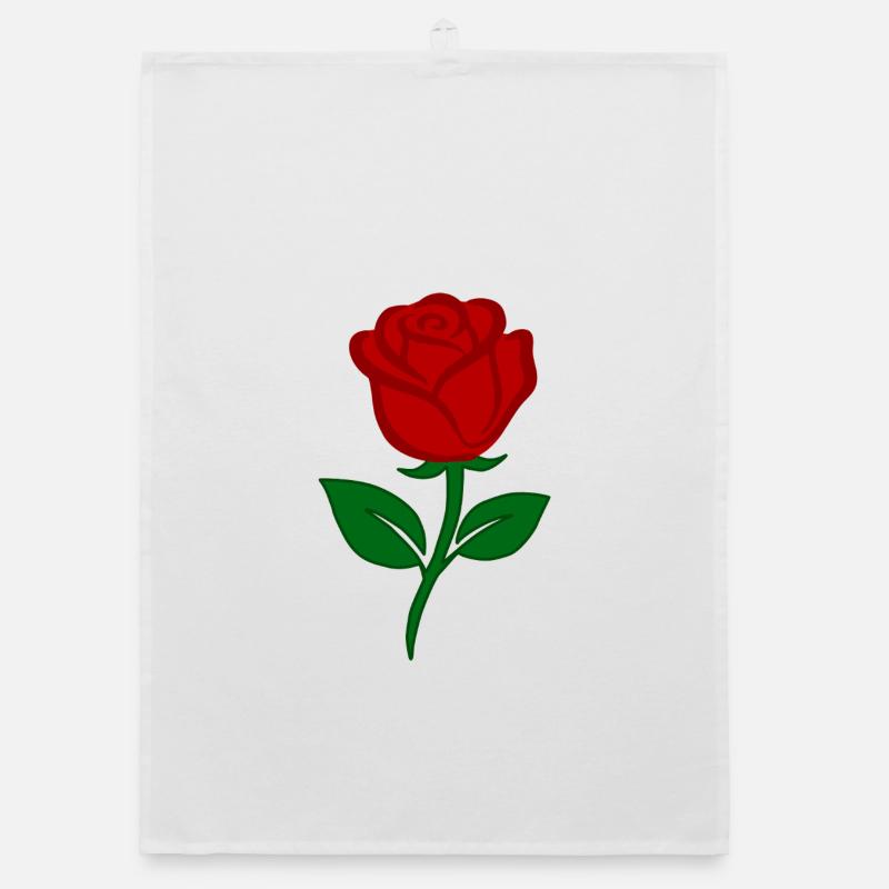 Rote Rose Organic Geschirrtuch