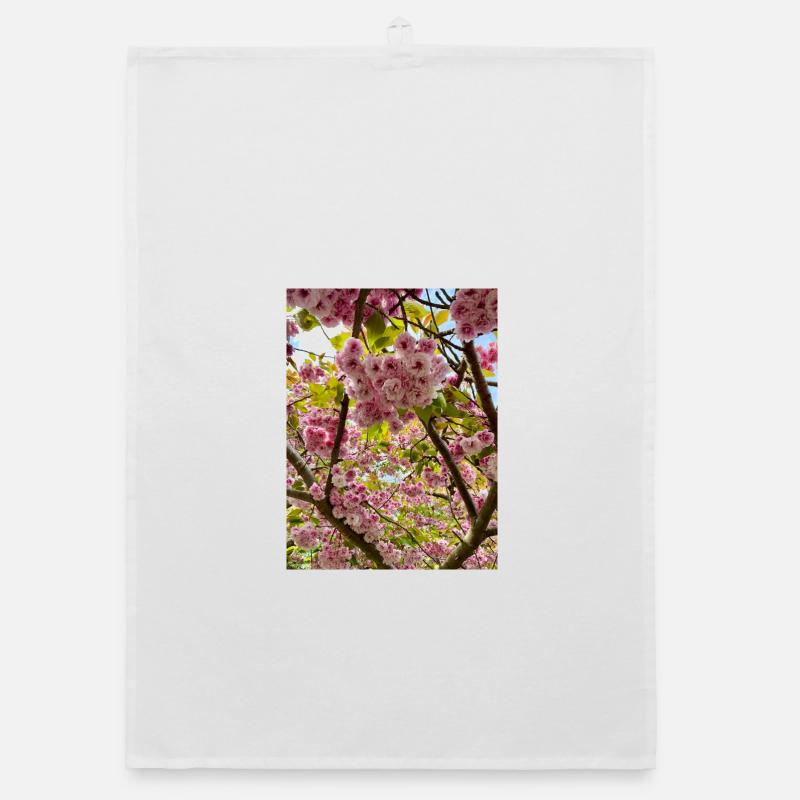 Cherry blossom magic in spring Organic dish towel