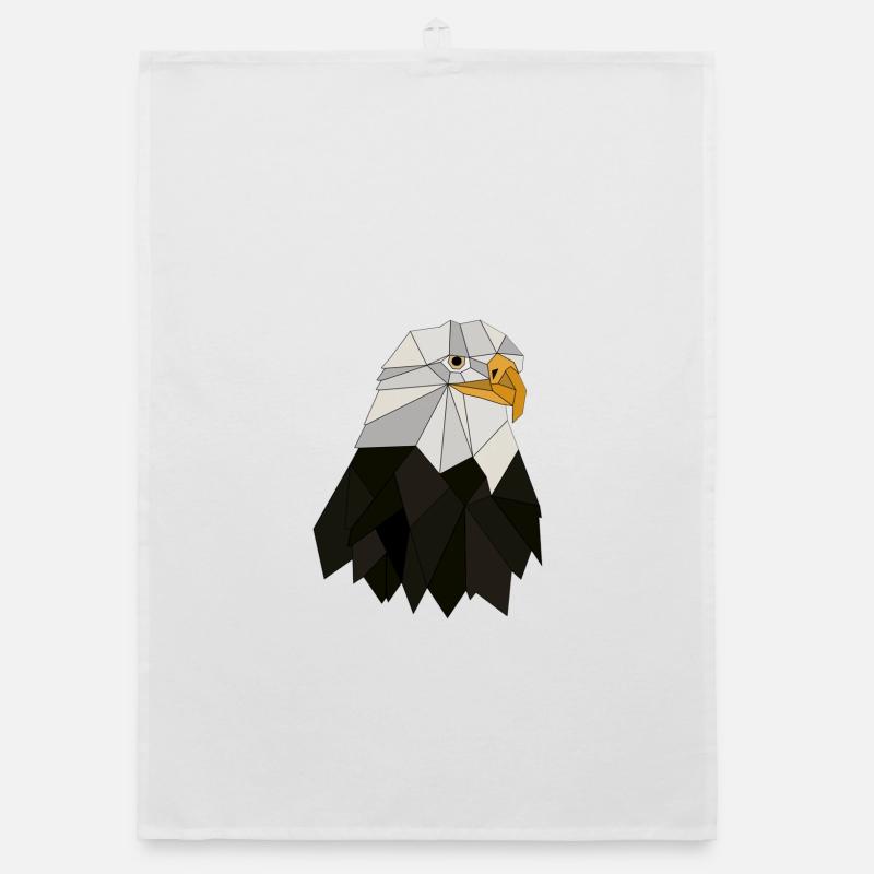 Adler geometrisch - Organic Geschirrtuch - Weiß