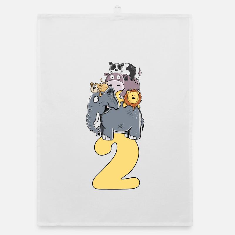 Second Birthday Zoo Animals Comic I Gift Organic dish towel