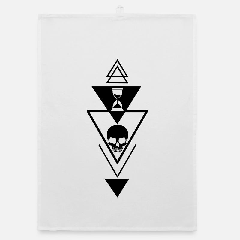 Le temps qui passe (noir) Torchon bio