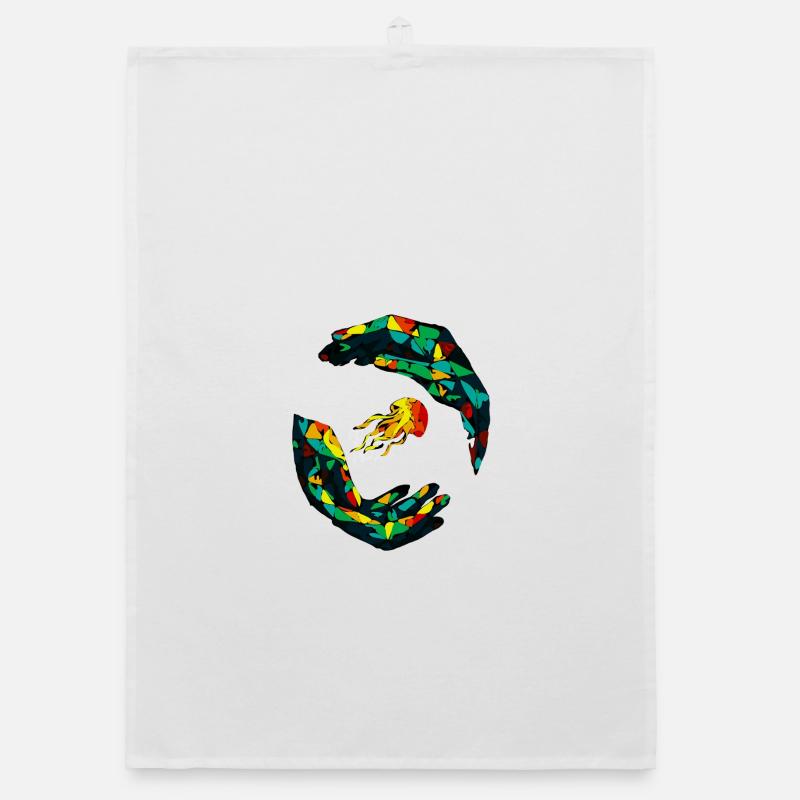 Geometric jellyfish ring Organic dish towel