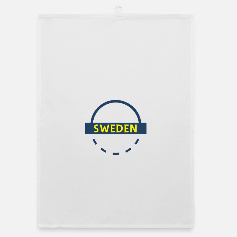 Marque de timbre bleu et jaune de la Suède Torchon bio