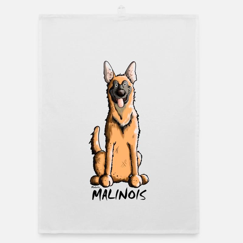 Funny Malinois - Belgian Shepherd Dog Organic dish towel