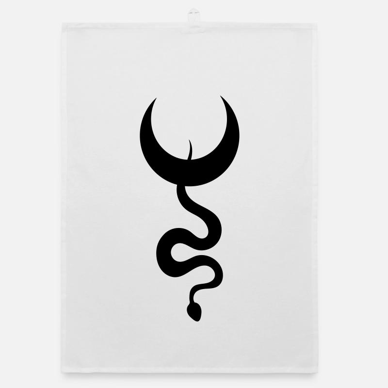 Mond mit Schlange Organic Geschirrtuch