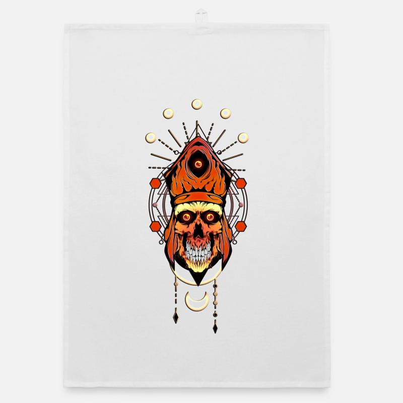 Le drôle de visage de crâne Torchon bio