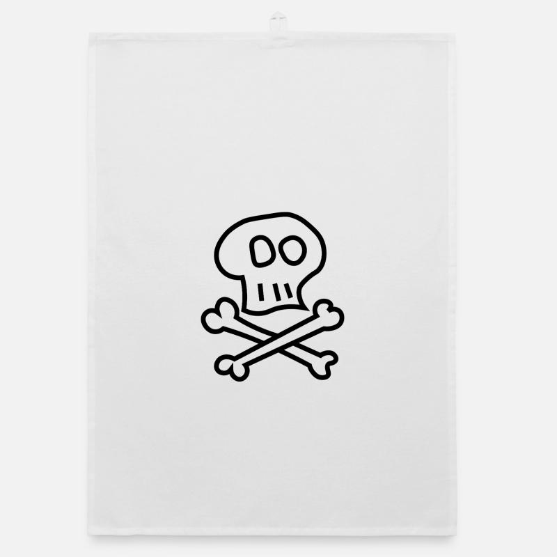 Pirate_skull - Organic Geschirrtuch - Weiß