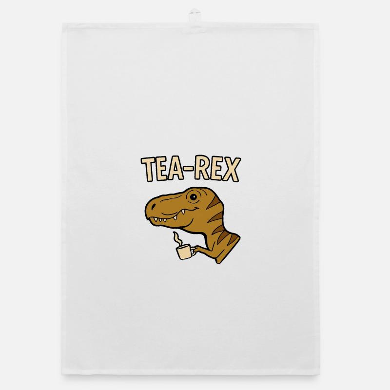 Tea Rex Dinosaurier mit Tasse Organic Geschirrtuch