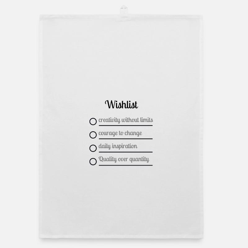 Liste de souhaits - Torchon bio - blanc