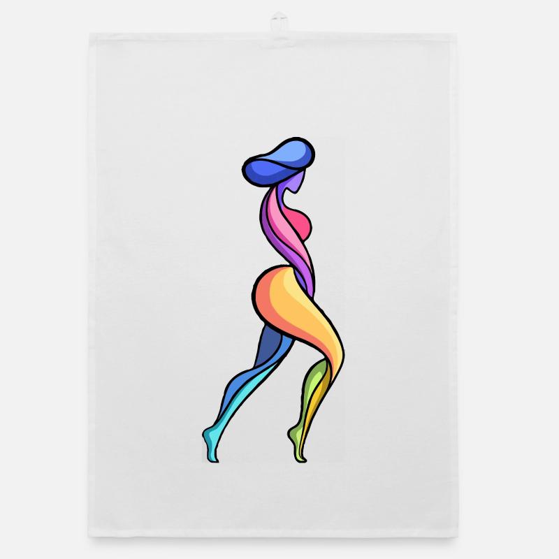 Féminité abstraite colorée Torchon bio