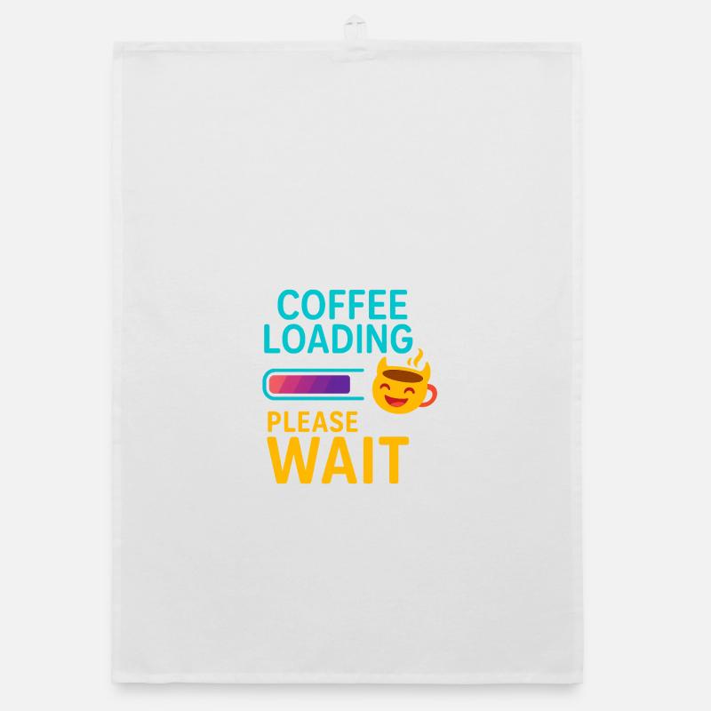 Kaffeeladung Geduld Spruch Design Organic Geschirrtuch