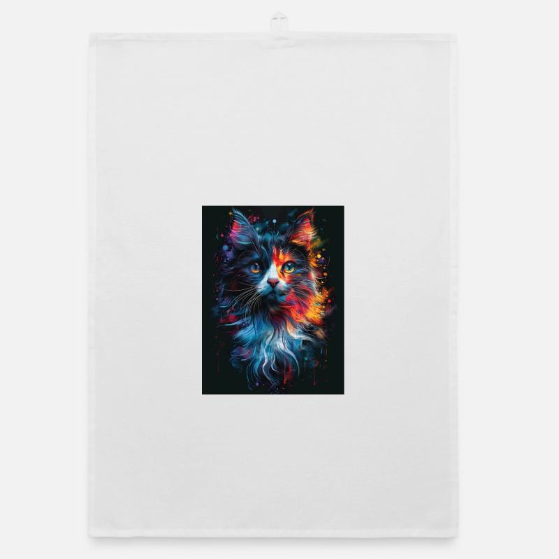 Cat_01 - Organic dish towel - white