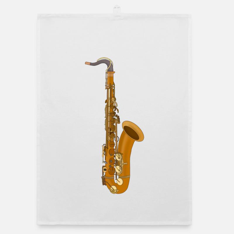 Saxophon Organic Geschirrtuch