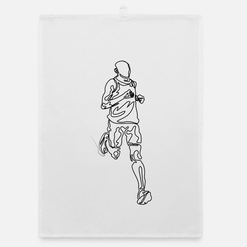 running man single line doodle drawing Organic dish towel
