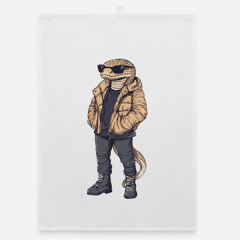 Snake Cobra Cool Winter Organic dish towel