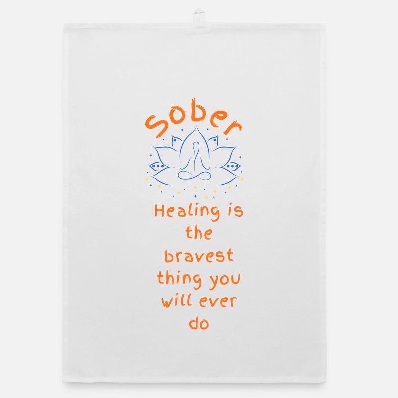 Lotus de guérison courageuse sobriété Torchon bio