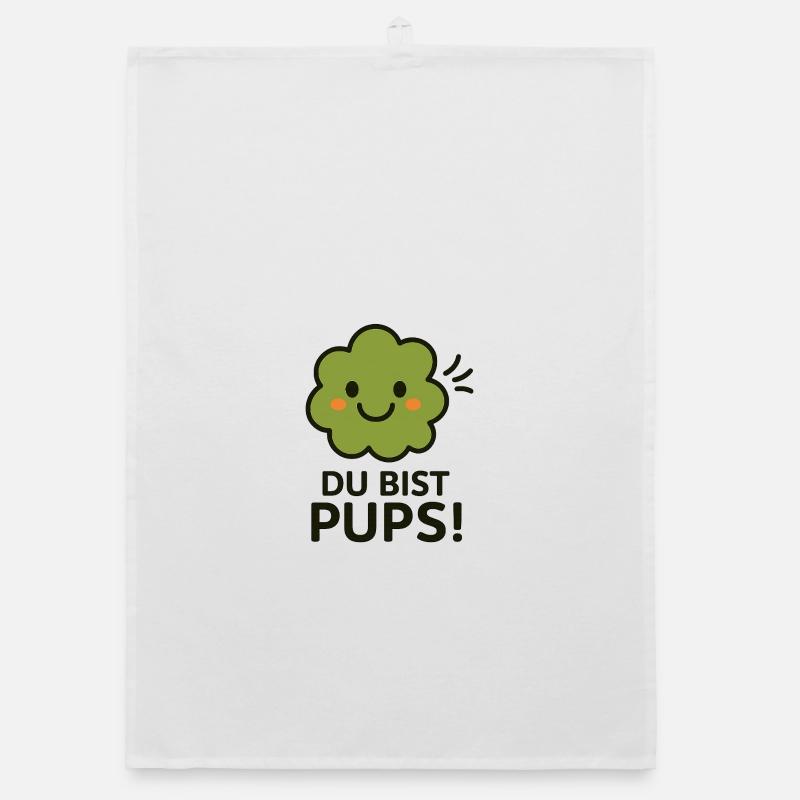pups - Organic Geschirrtuch - Weiß